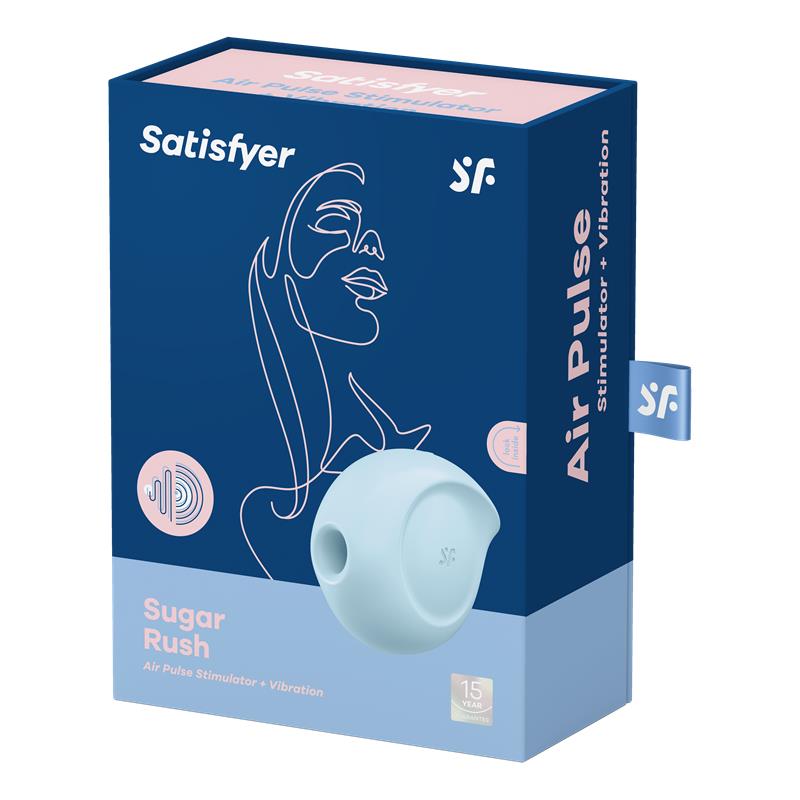 Sugar Rush Sugador de clitóris e vibrador azul