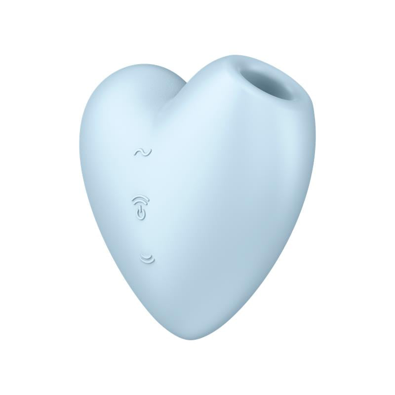 Sugador de clitóris e vibrador Cutie Heart azul