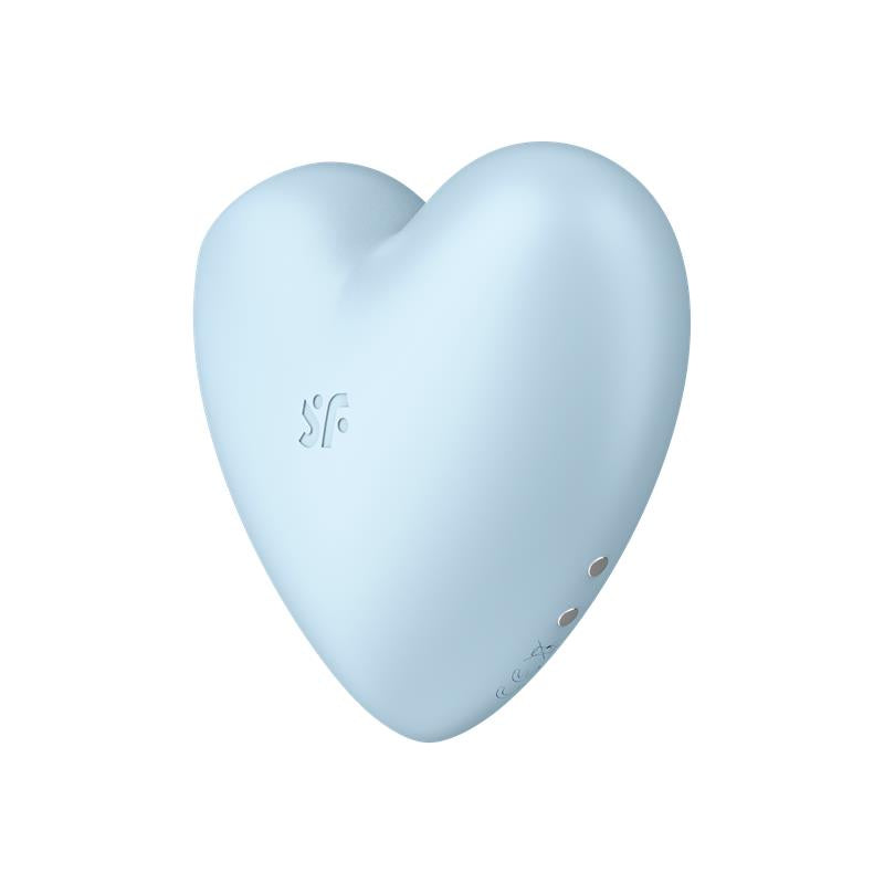 Sugador de clitóris e vibrador Cutie Heart azul