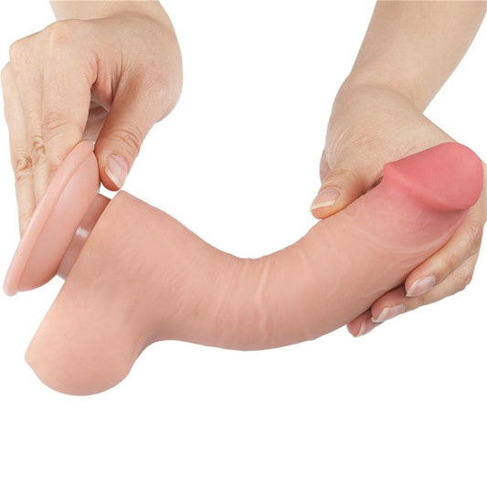 Dildo Dual Layer Piel Deslizante Retractil 8