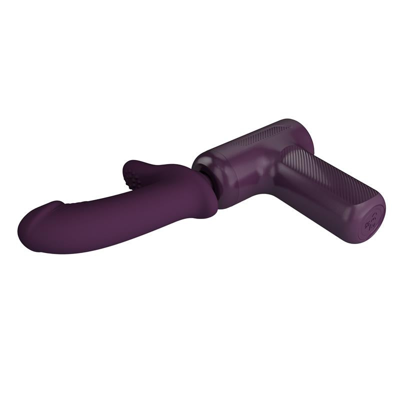 Dj Scholar Pistola de Masaje con Dildo Funcion Empuje Purpura
