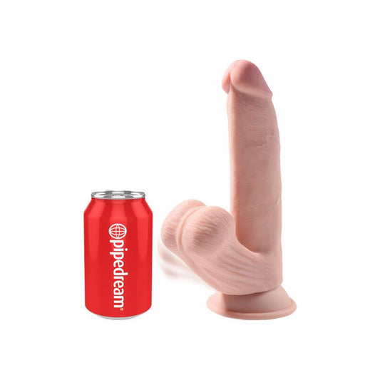 Dildo de tripla densidade com testículos oscilantes 8