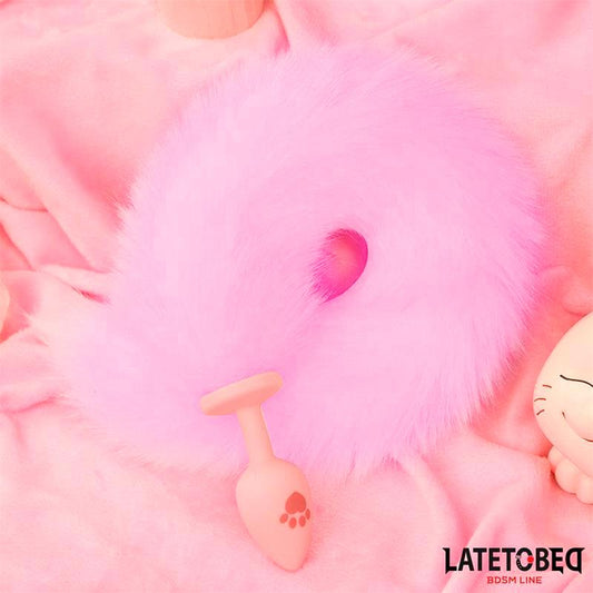 Plug Anal Rosa con Cola de Zorro Rosa