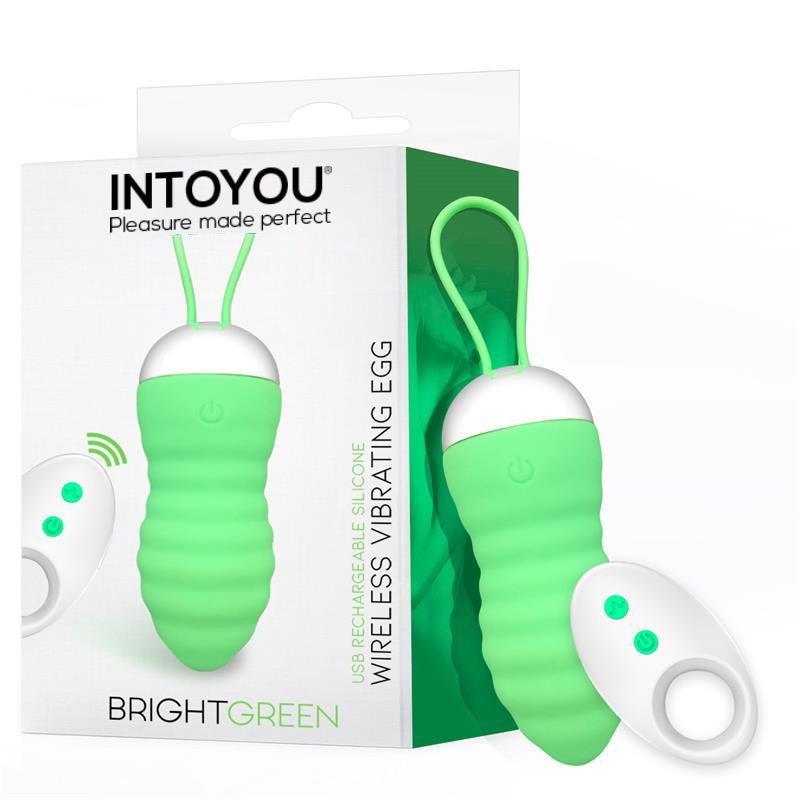 Ovo vibratório com controle remoto Brightgreen USB de silicone