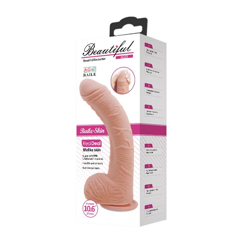 Dildo Alex com Testículos Ponto G com Ventosa Natural