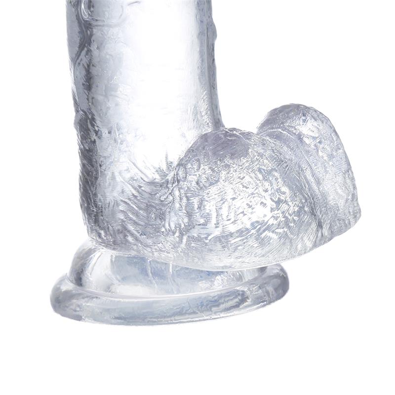 Dildo Realista com Testículos Material Cristal 20 cm