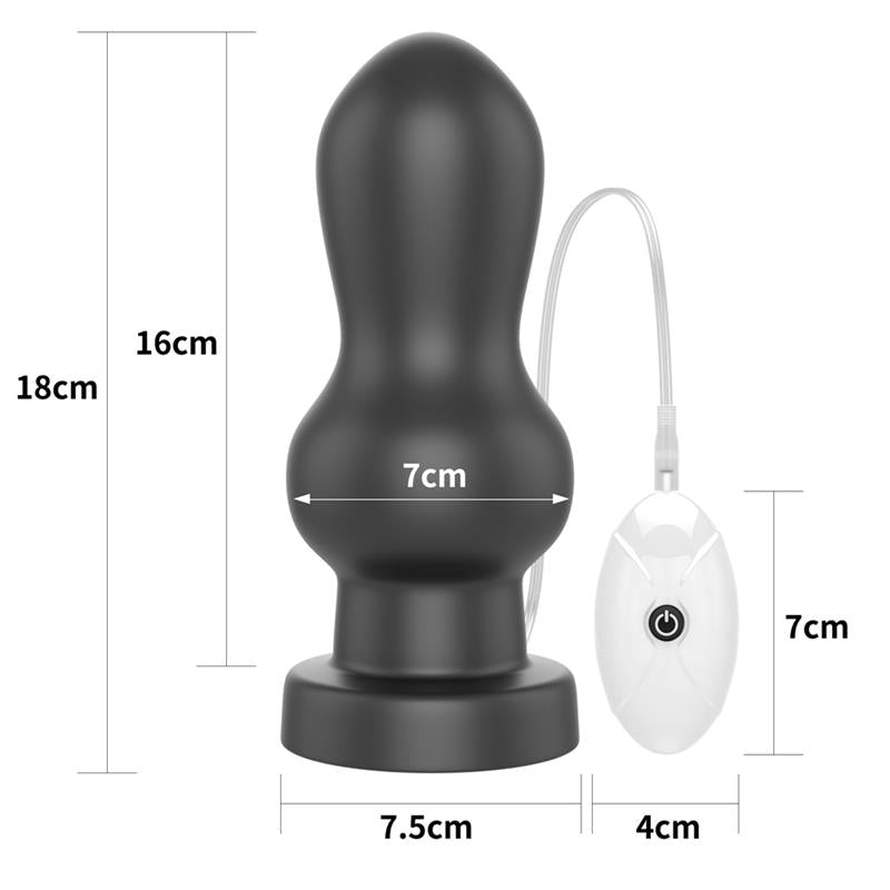 Plugue Anal Vibratório King Size 7 Preto
