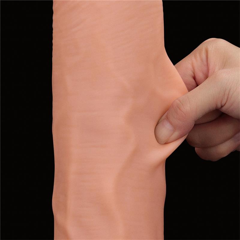 Dildo retrátil de couro de camada dupla 14