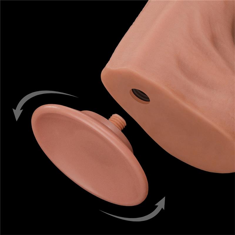Dildo retrátil de couro de camada dupla 14