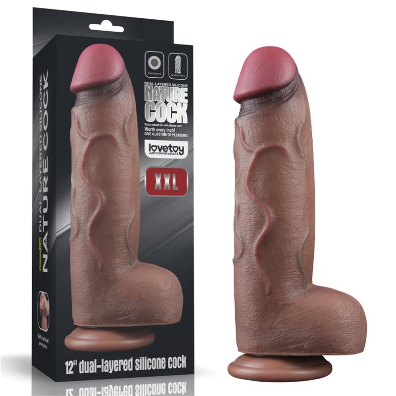 Dildo de silicone de dupla camada XXL 12
