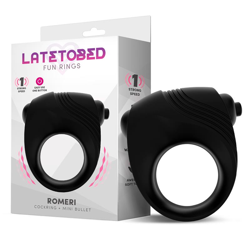 Anel Romeri + Bala Vibratória Silicone Preto