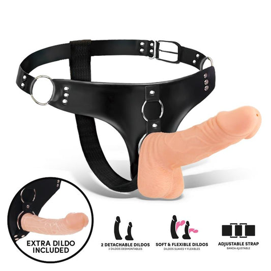 Arnês Sparo com 2 Dildos Realistas Removíveis