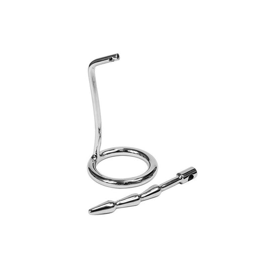 Plugue peniano de castidade com cadeado de aço inoxidável