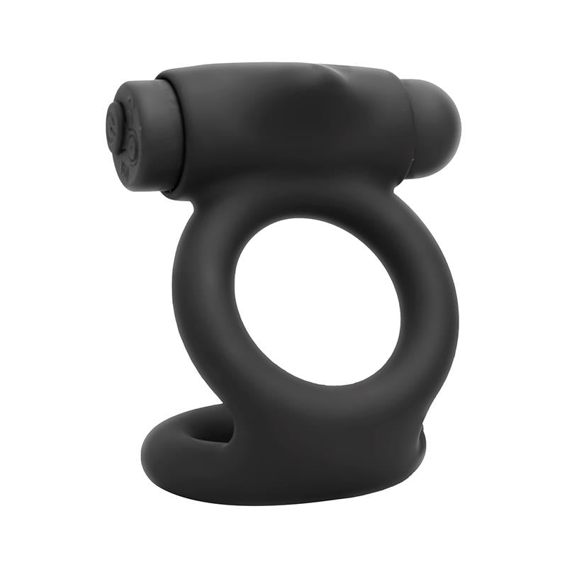 Denver Anel Duplo com Bala Vibratória USB Silicone Preto