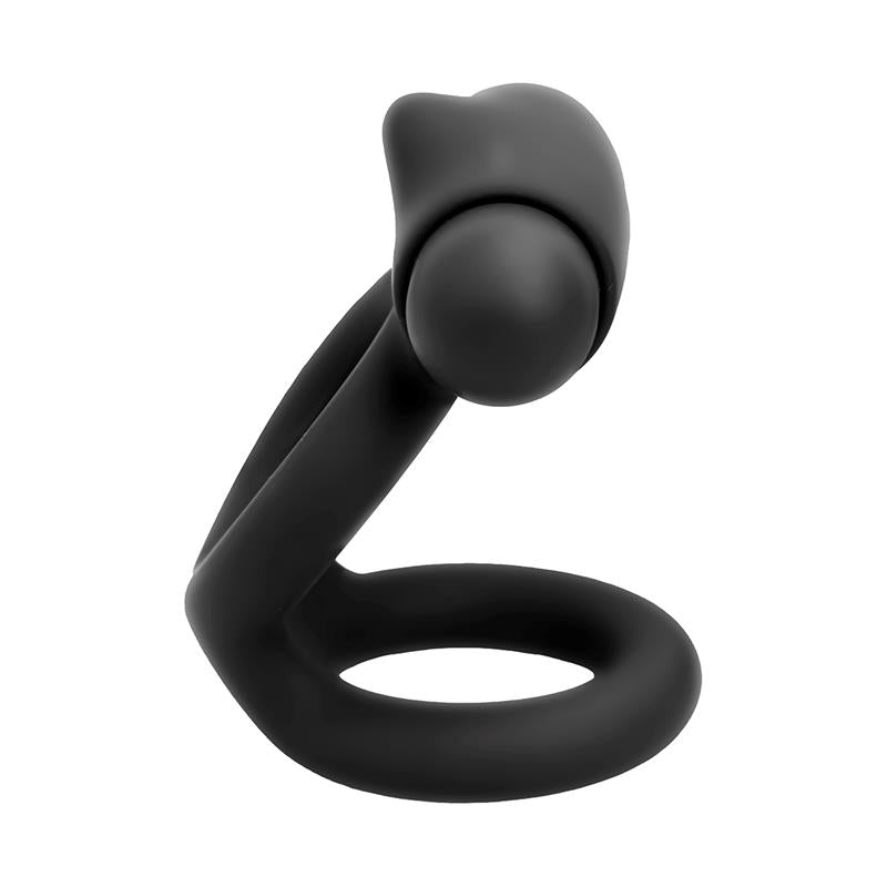 Denver Anel Duplo com Bala Vibratória USB Silicone Preto