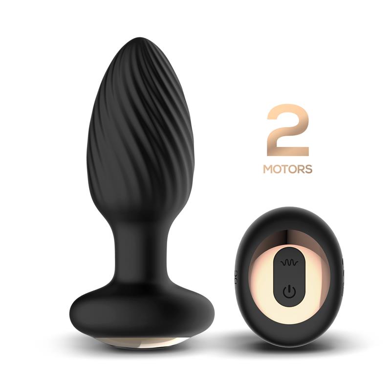 Plugue anal vibratório Drago, movimento giratório 360º e controle remoto