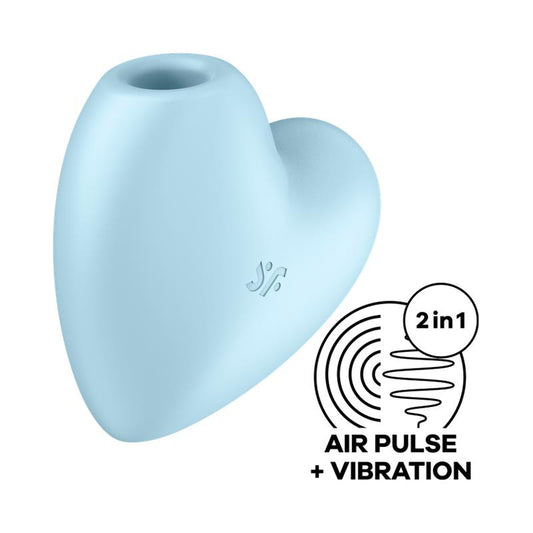 Sugador de clitóris e vibrador Cutie Heart azul