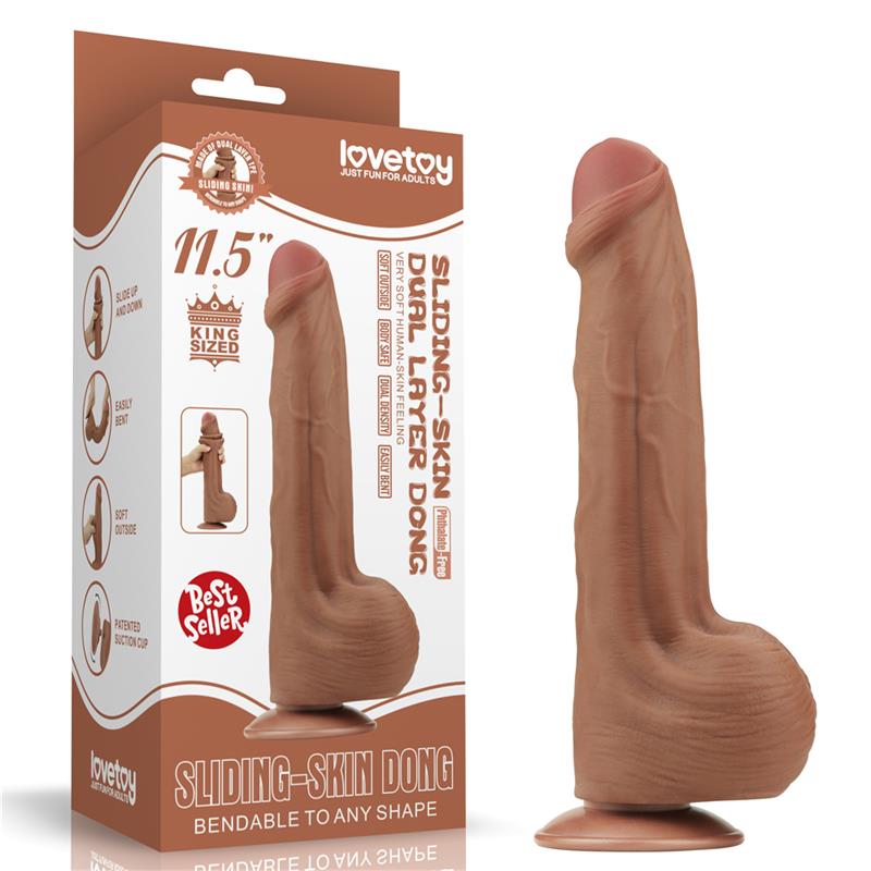 Dildo Dual Density Piel Desizante Retractil 115