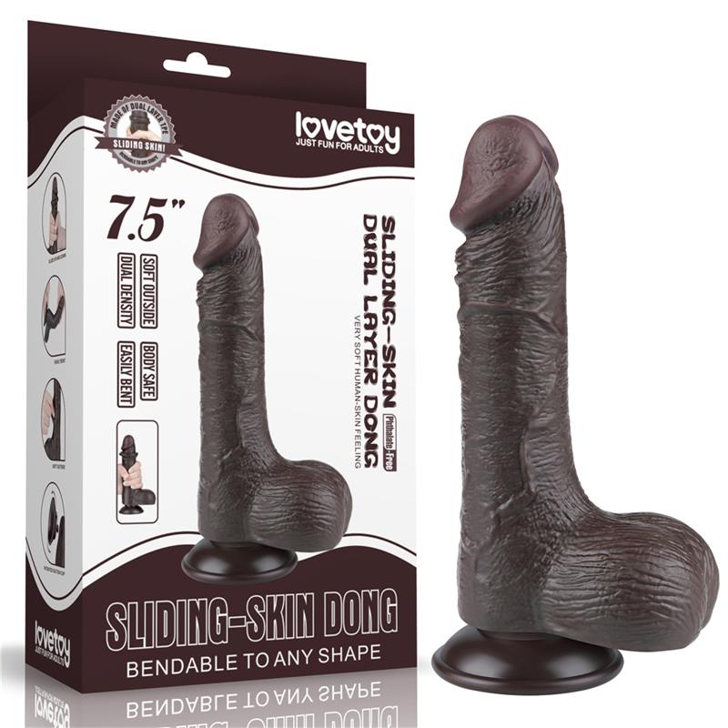 Dildo Dual Layer Piel Deslizante Retractil 75