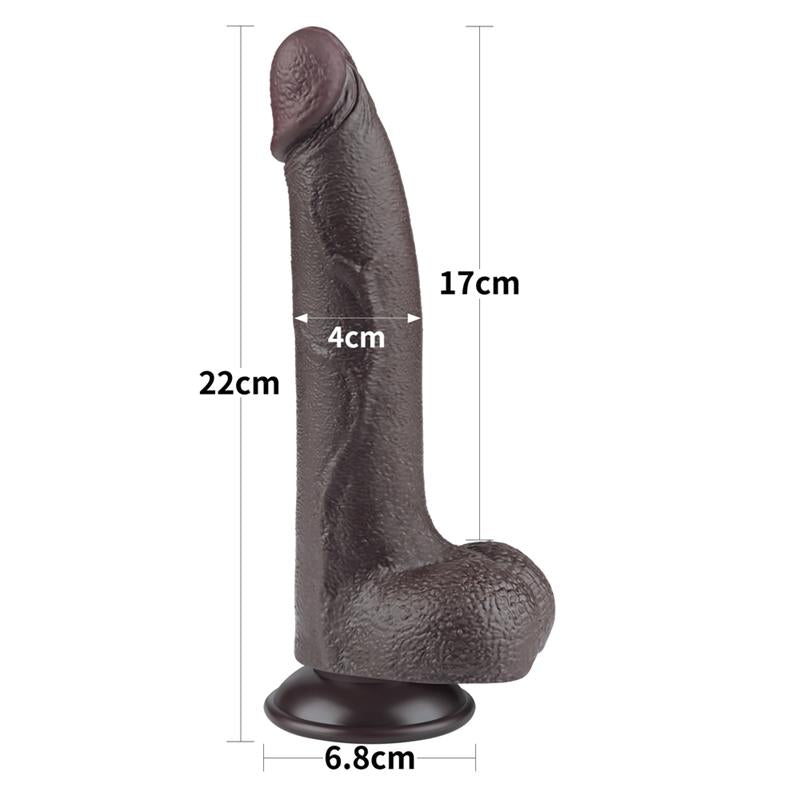 Dildo Dual Layer Piel Deslizante Retractil 85