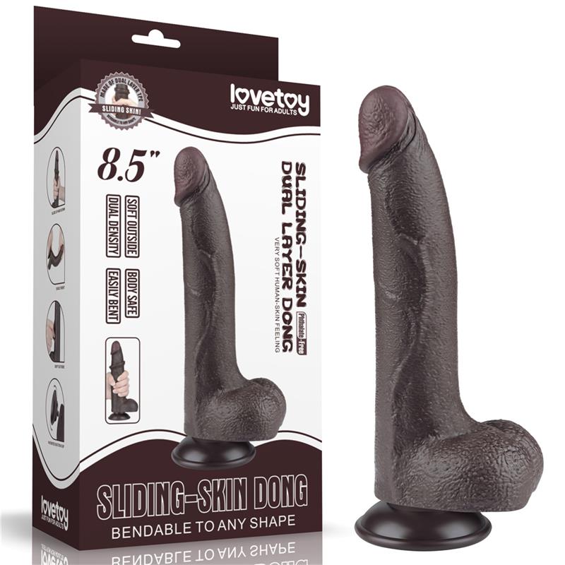 Dildo Dual Layer Piel Deslizante Retractil 85