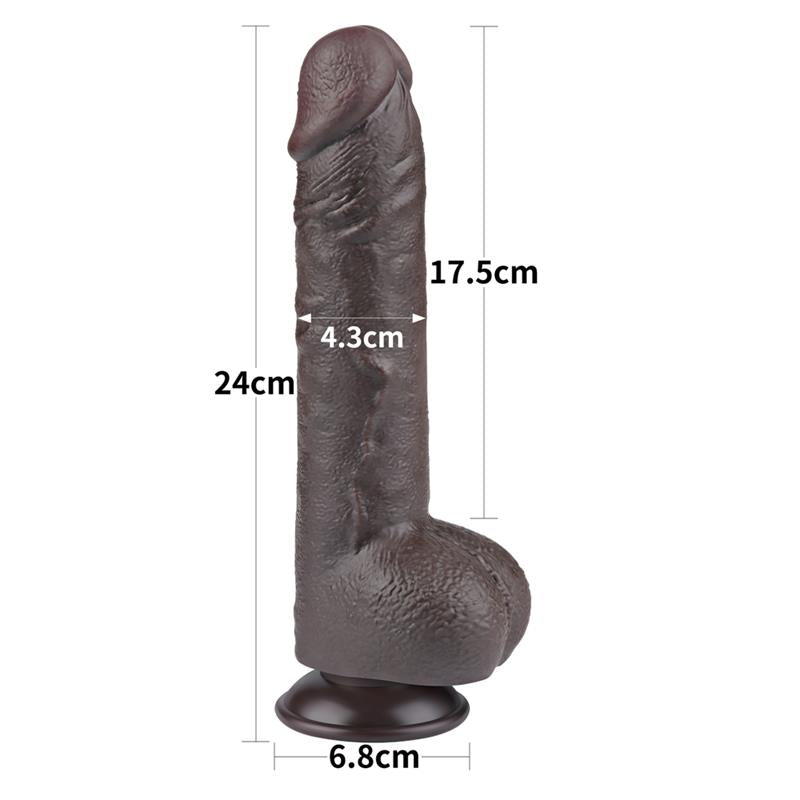 Dildo Dual Layer Piel Deslizante Retractil 95