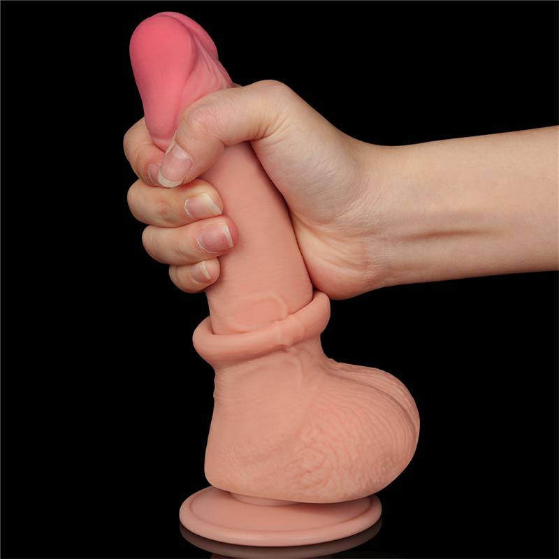Dildo Dual Layer Piel Deslizante Retractil 75