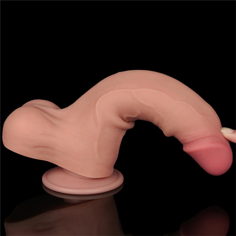 Dildo Dual Layer Piel Deslizante Retractil 85