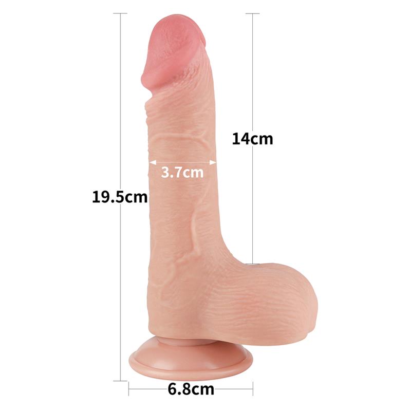 Dildo Dual Layer Piel Deslizante Retractil 75