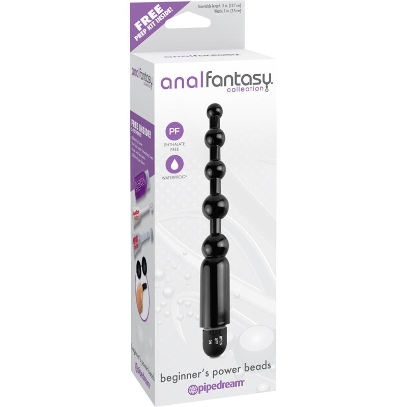 Cadena Anal Power Beads Negro