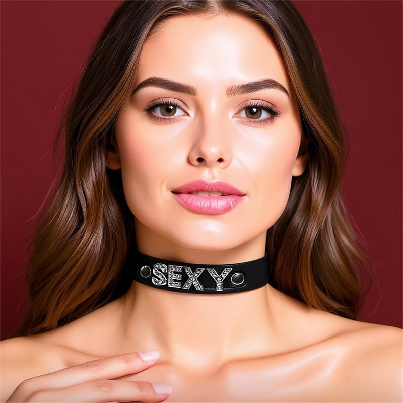 Collar Cuero Vegano Sexy Talla unica