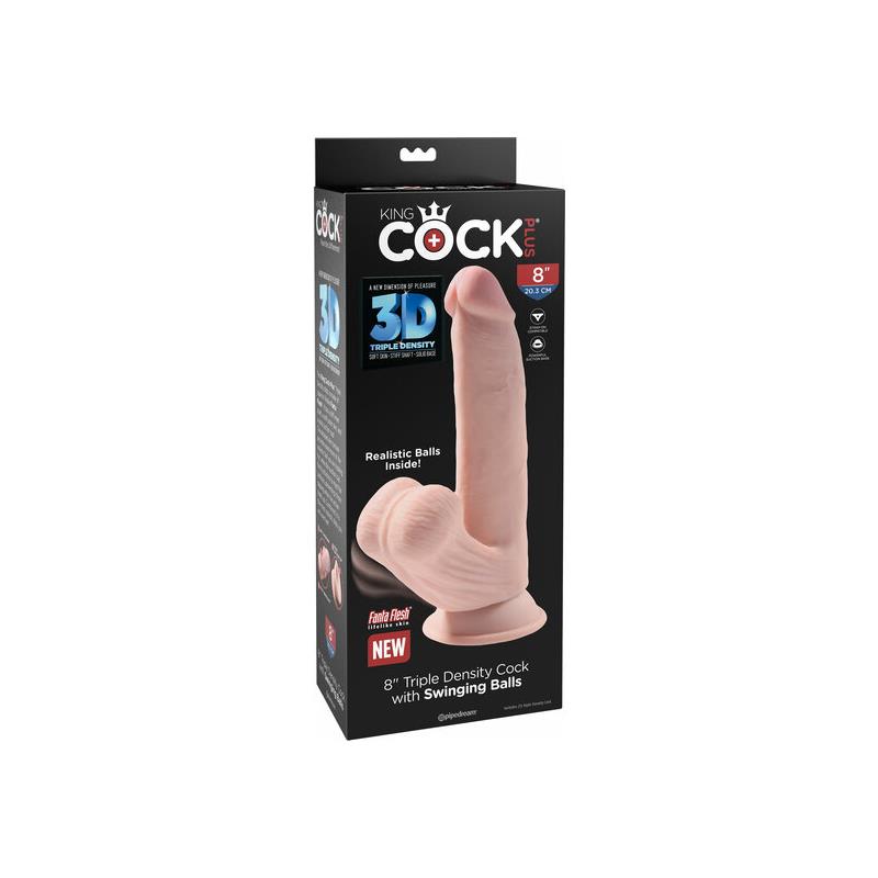 Dildo de tripla densidade com testículos oscilantes 8