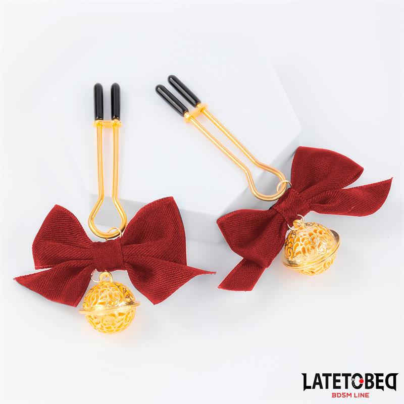 Pinzas para Pezones con Lazos Rojos