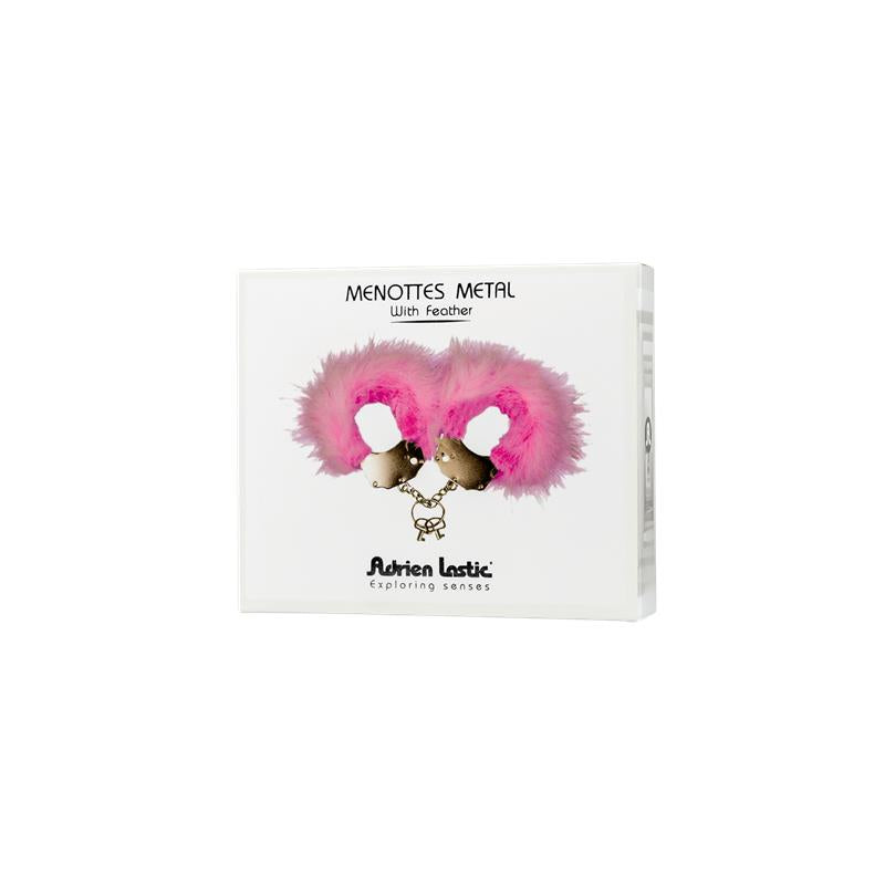 Esposas Metal con Plumas Rosa