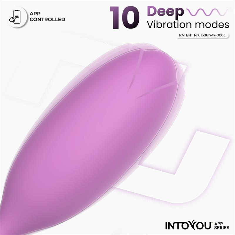 Logan Huevo Vibrador con APP Silicona Unibody Purpura