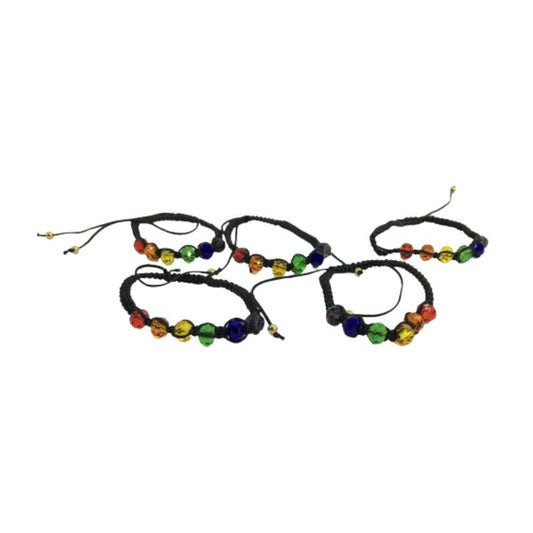 Pulseira de bola de cristal colorida com bandeira LGBT+