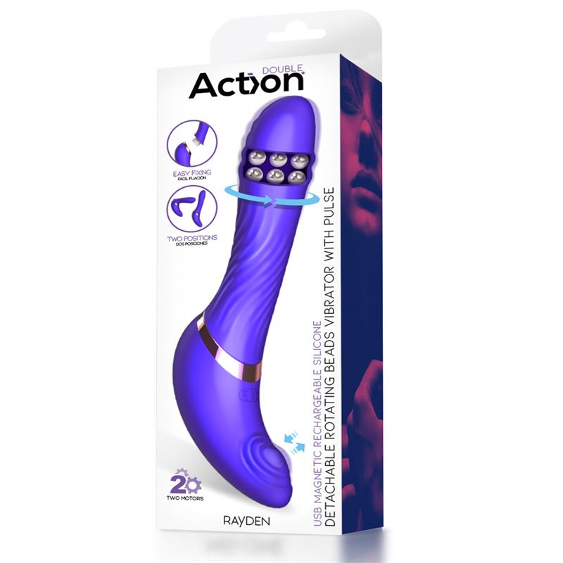 Vibrador Rayden com Pulsação e Bolas Internas Removíveis Duas Posições
