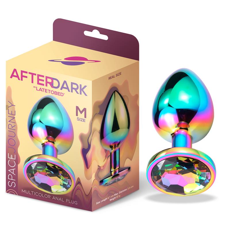 Plugue anal multicolorido e joia Space Journey tamanho M