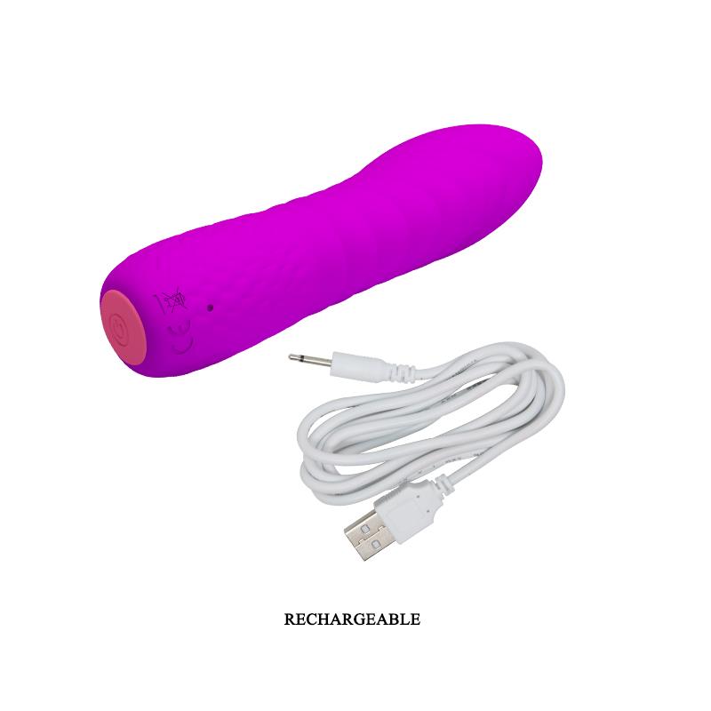Vibrador USB de silicone roxo Abner