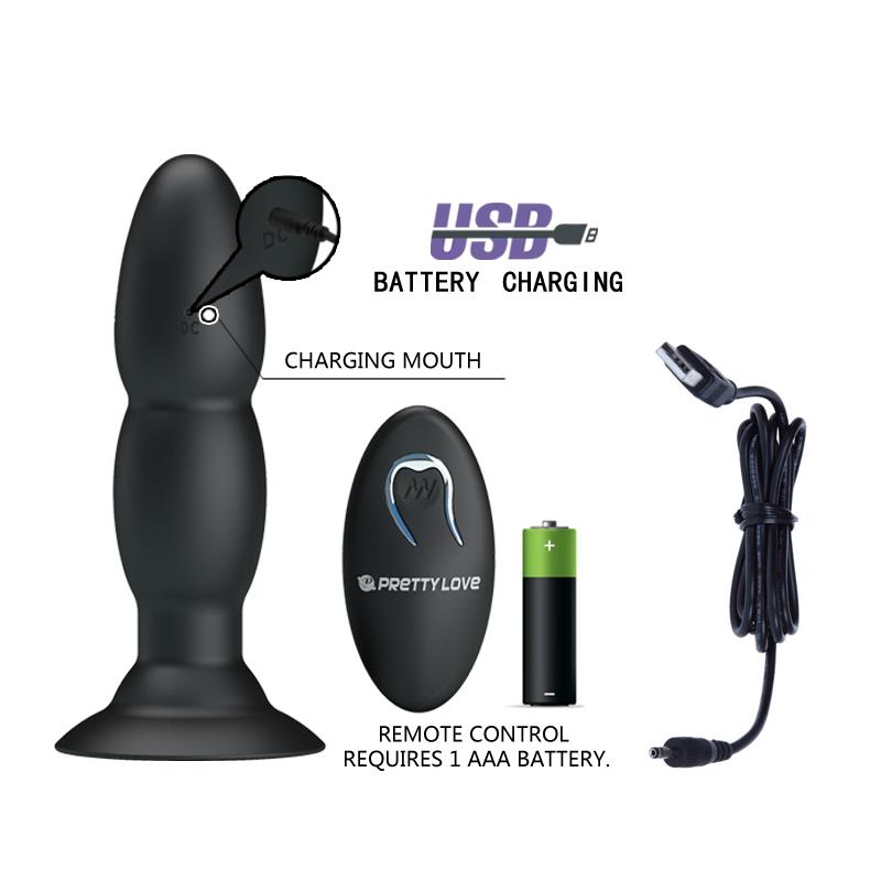 Plugue anal vibratório e giratório