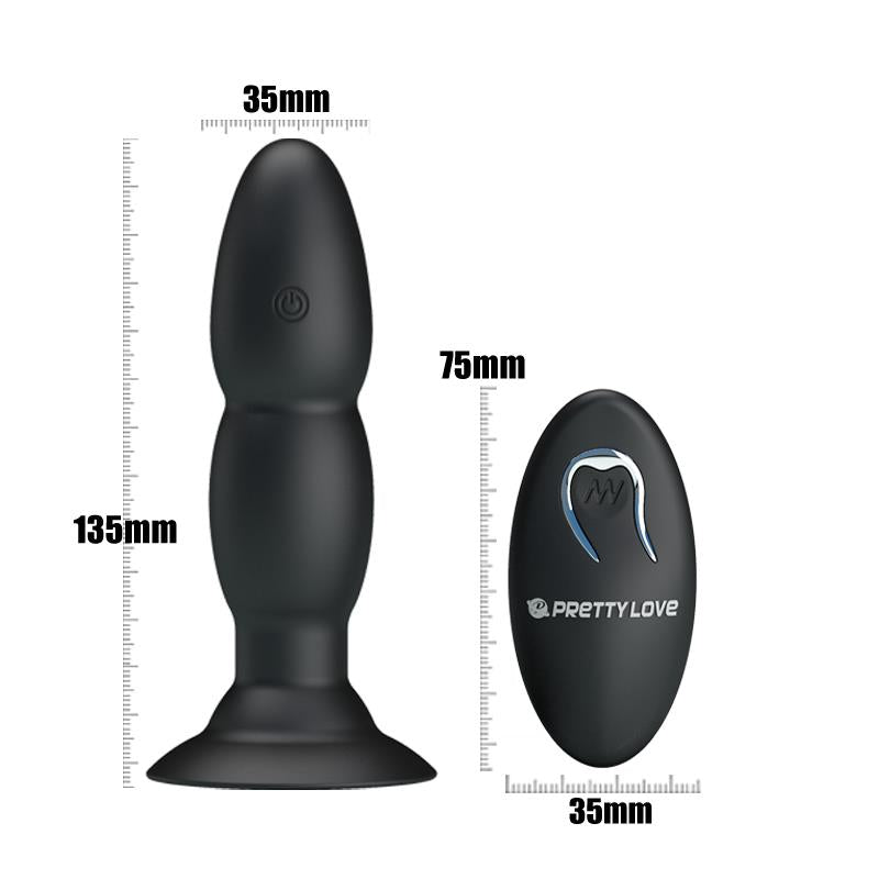 Plugue anal vibratório e giratório