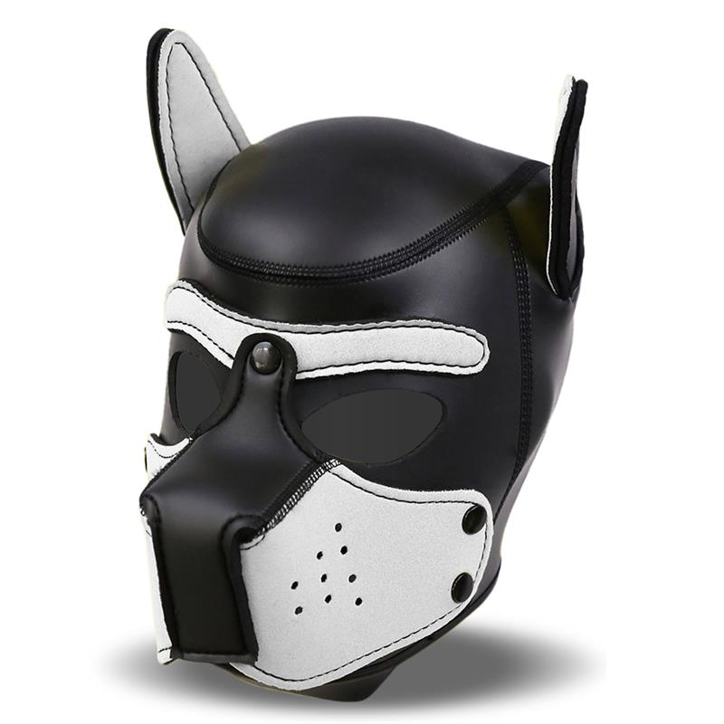 Máscara para cães de caça Neoprene com focinho removível Preto/Branco Tamanho Único