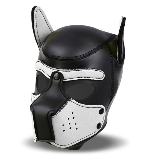 Máscara para cães de caça Neoprene com focinho removível Preto/Branco Tamanho Único
