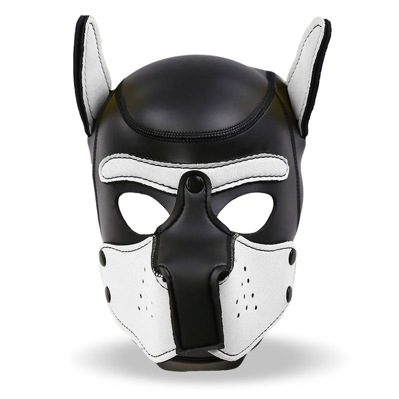 Máscara para cães de caça Neoprene com focinho removível Preto/Branco Tamanho Único