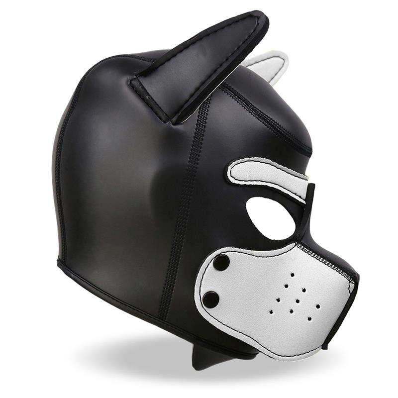 Máscara para cães de caça Neoprene com focinho removível Preto/Branco Tamanho Único