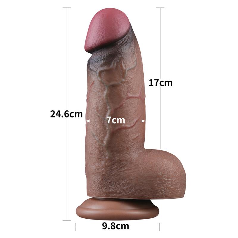 Dildo de silicone de camada dupla XXL 9,5