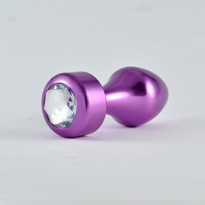Plugue anal roxo com joia