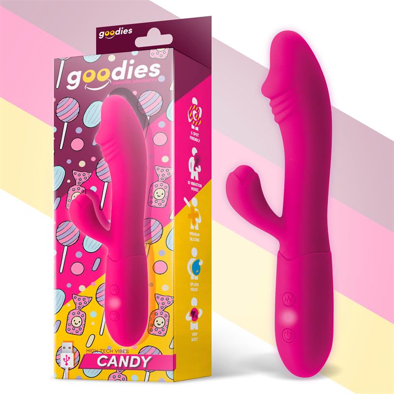 Vibrador USB Candy G-Spot Bunny Silicone Fúcsia