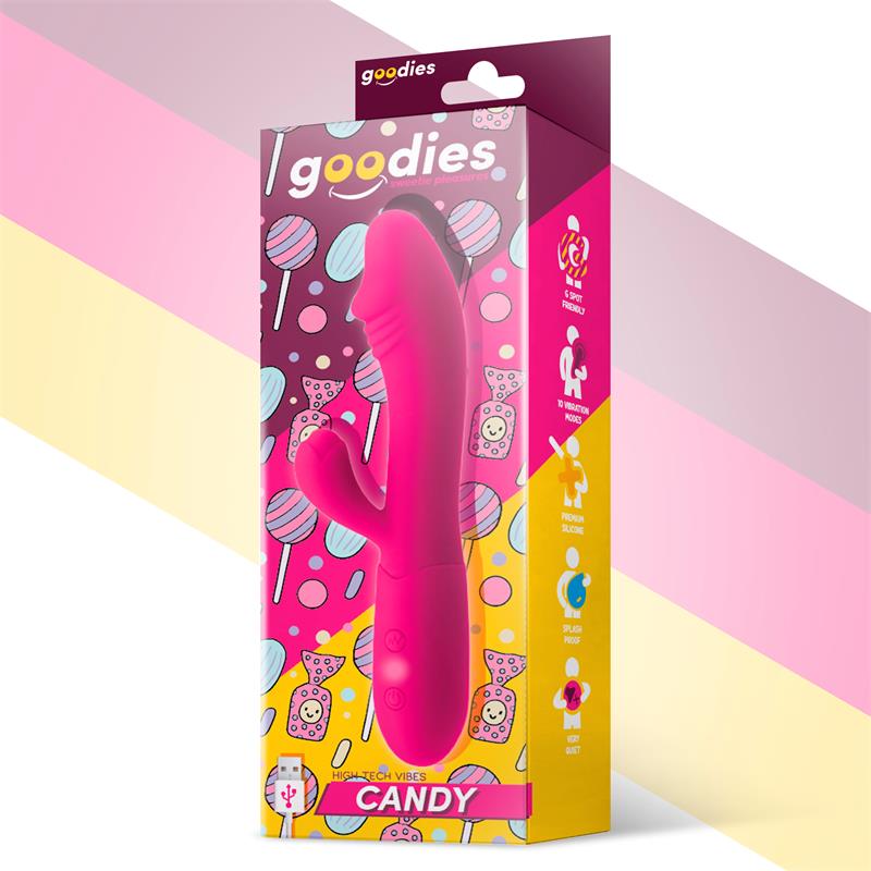 Vibrador USB Candy G-Spot Bunny Silicone Fúcsia