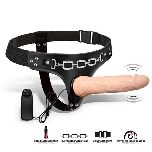 Arnês Ribbo com Dildo Realista com Vibração e Controle Remoto